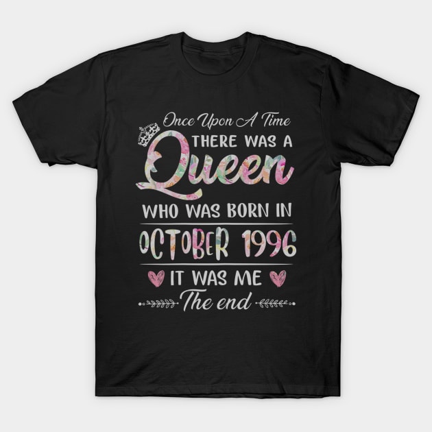 Girls 24th Birthday Queen October 1996 24 Years Old T-Shirt by daylightpombo3